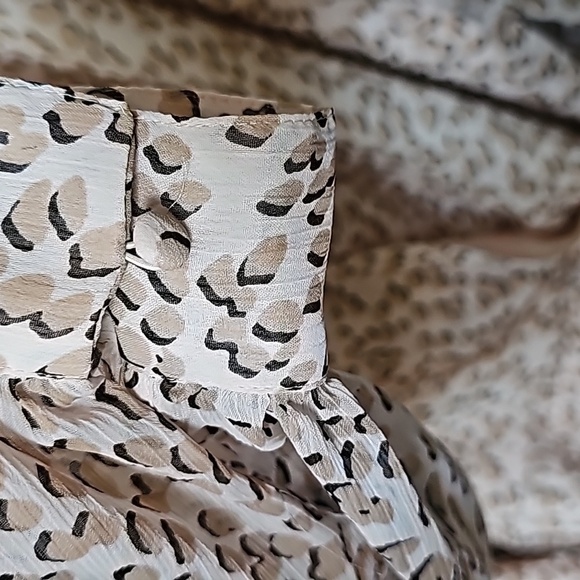 Express Mobwife Romantic animal print chiffon long sleeve short romper XL - Picture 7 of 15